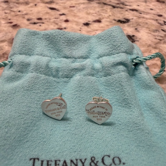 Tiffany & Co. Silver Heart Stud Earrings - Picture 3 of 8